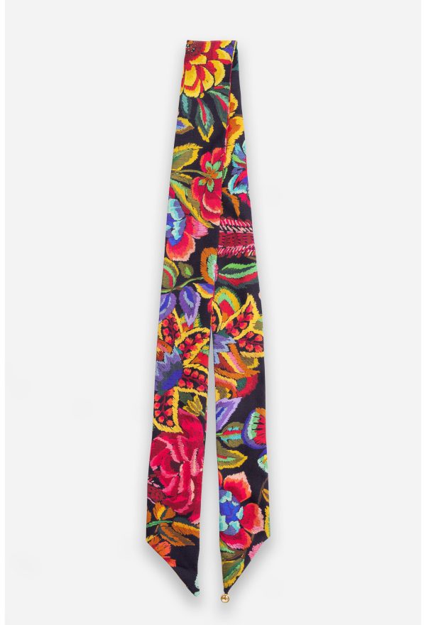 ANTIQUA FLOWER SILK SCARF