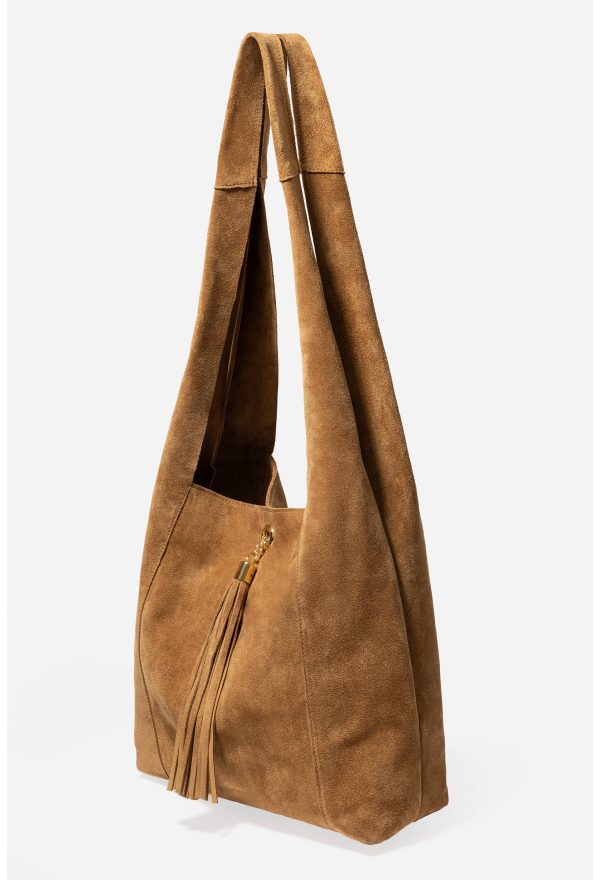 TASSEL CHAIN ITALIAN SUEDE HOBO BAG - Image 3