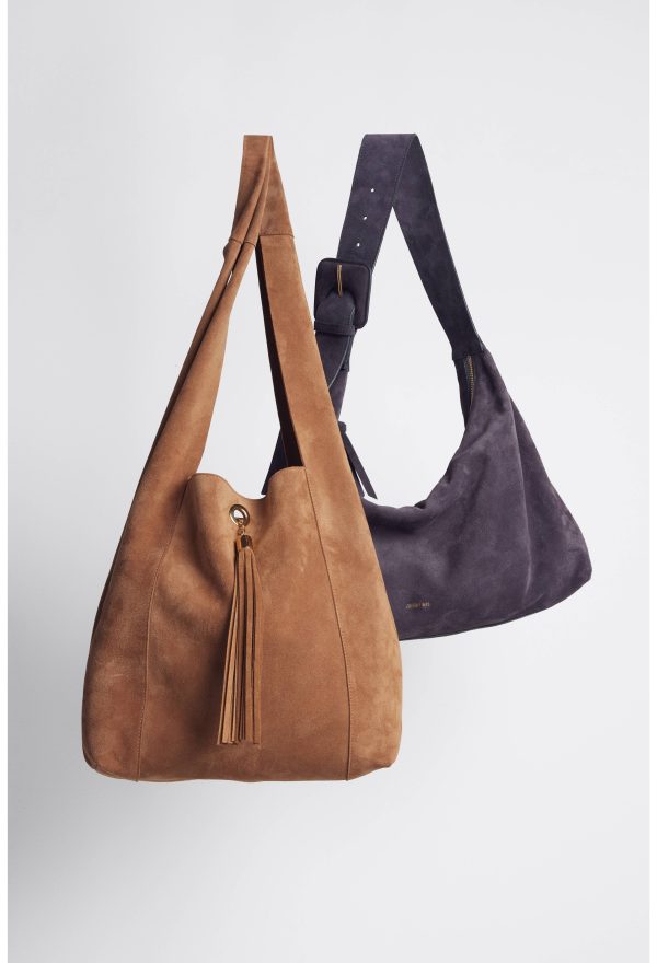 TASSEL CHAIN ITALIAN SUEDE HOBO BAG - Image 4