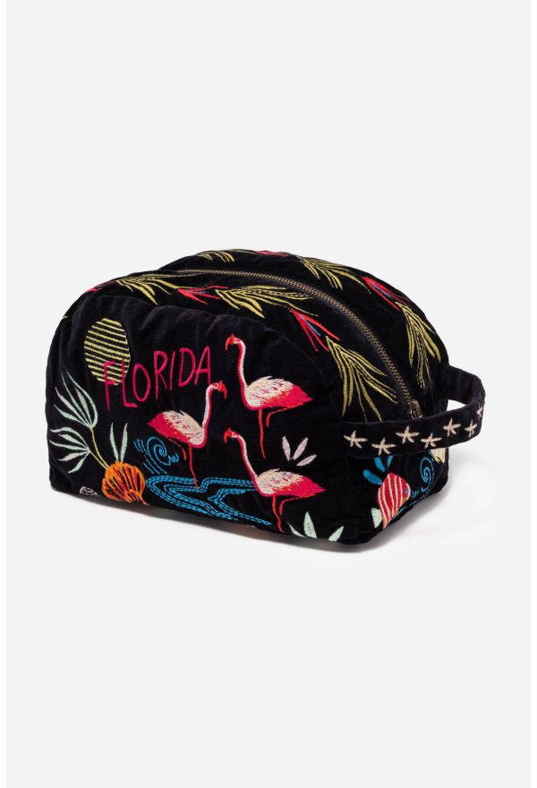 FLORIDA COTTON VELVET MAKEUP BAG