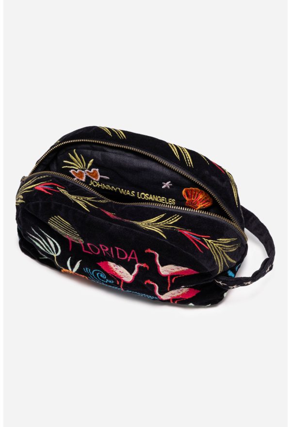 FLORIDA COTTON VELVET MAKEUP BAG - Image 4