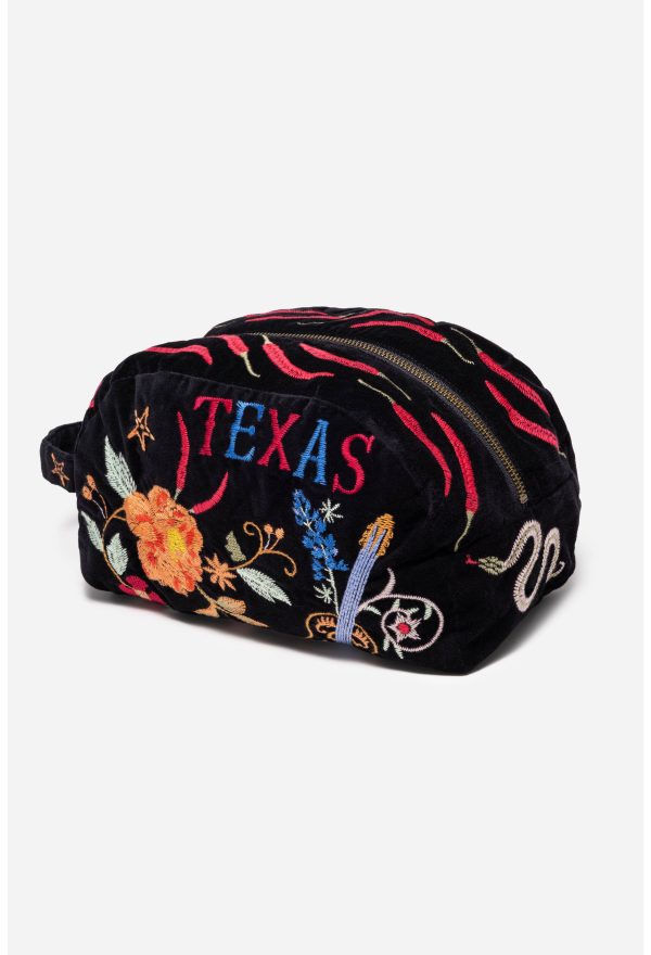 TEXAS COTTON VELVET MAKEUP BAG - Image 2