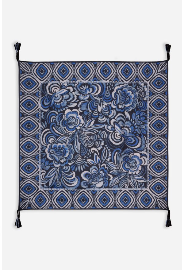 FEATHERY FLOWER SILK SCARF