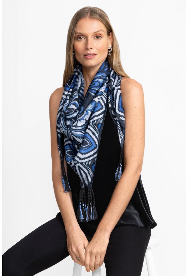FEATHERY FLOWER SILK SCARF - Image 2