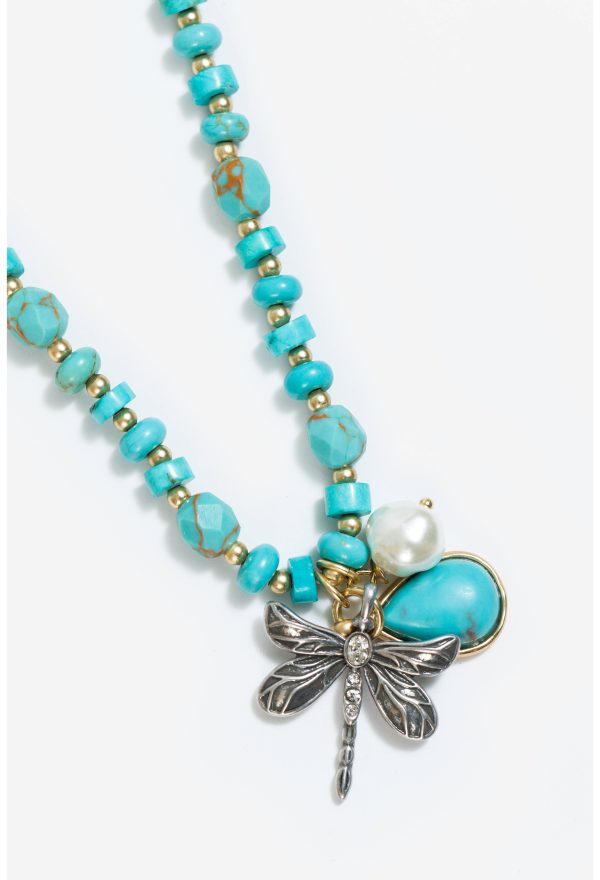 DRAGONFLY DAYDREAM TURQUOISE CHARM NECKLACE - Image 2