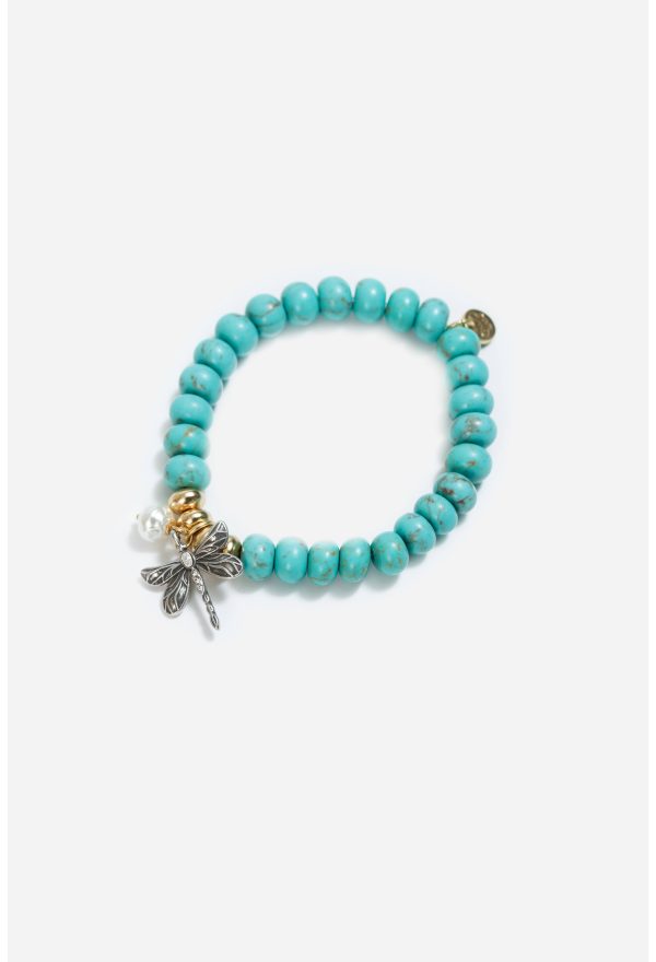 DRAGONFLY DAYDREAM TURQUOISE CHARM BRACELET