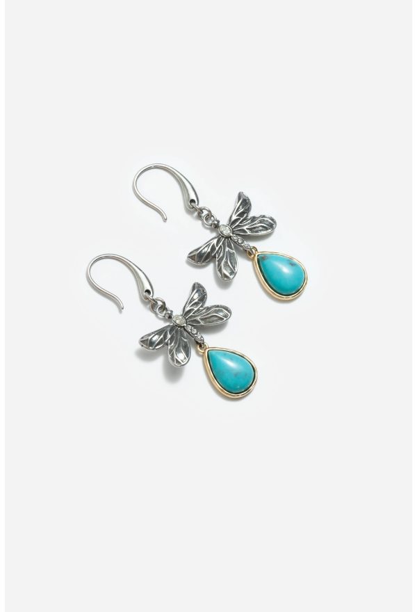 DRAGONFLY DAYDREAM TURQUOISE PENDANT EARRING