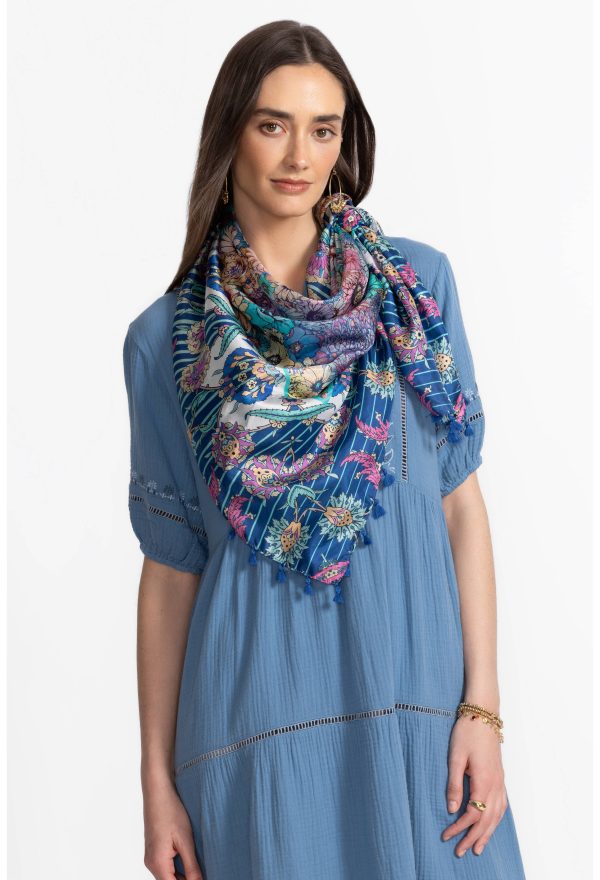 SAGE BLUE SILK SCARF - Image 2