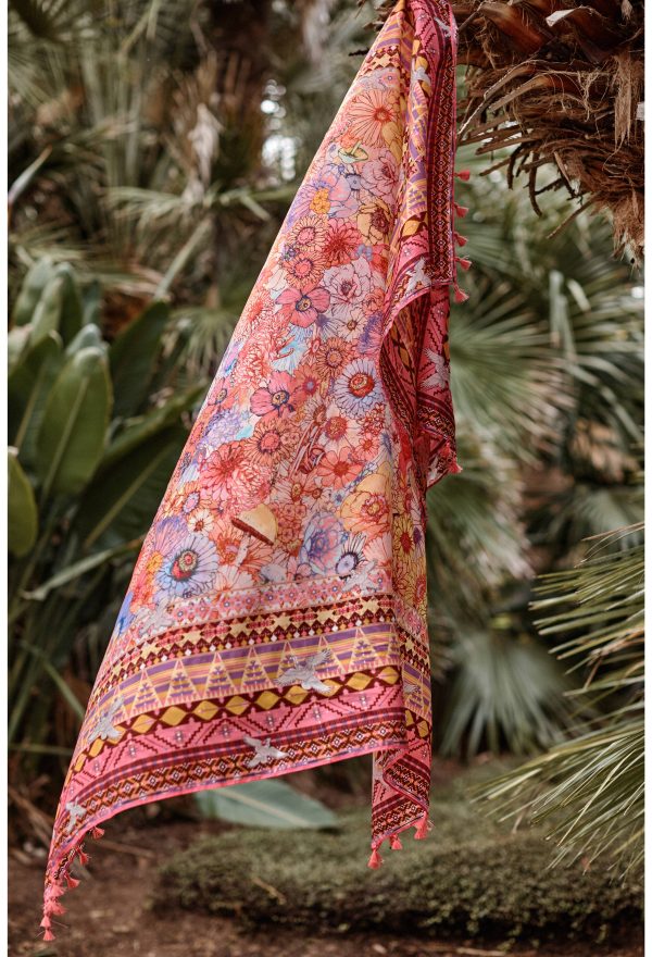 SAGE PINK SILK SCARF - Image 2
