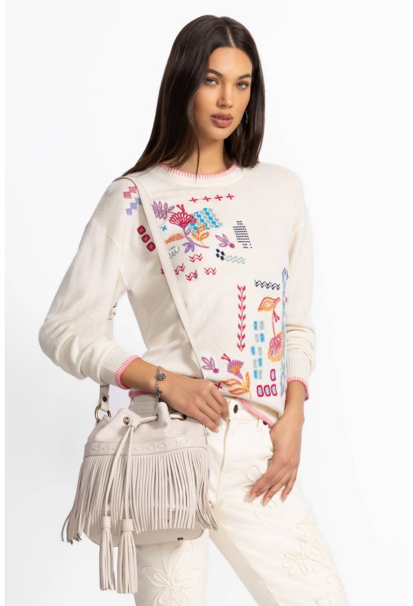 ITALIAN LEATHER FRINGE BUCKET BAG - Image 6