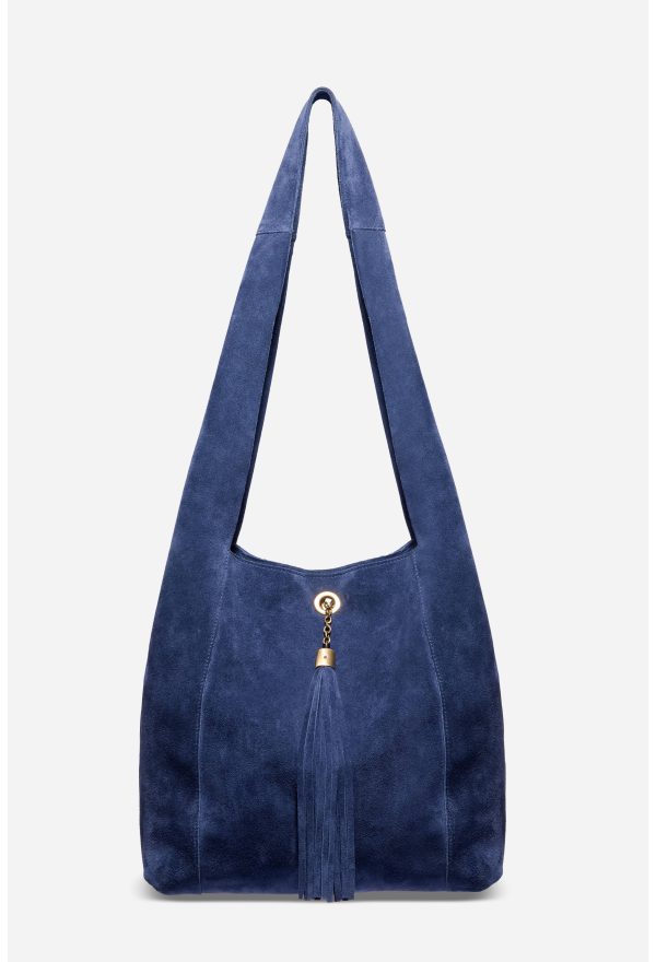 TASSEL CHAIN ITALIAN SUEDE HOBO BAG