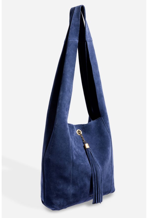 TASSEL CHAIN ITALIAN SUEDE HOBO BAG - Image 3