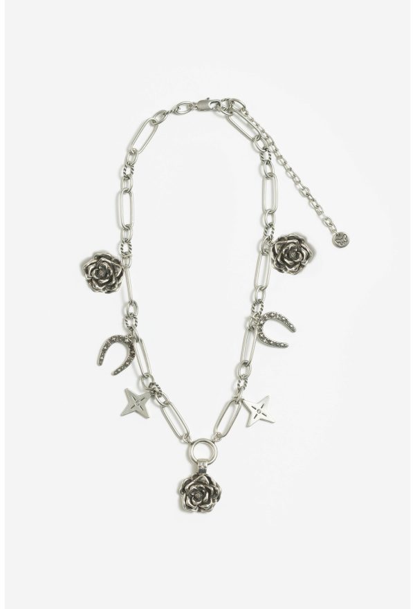 WESTERN ROSE CHARM NECKLACE