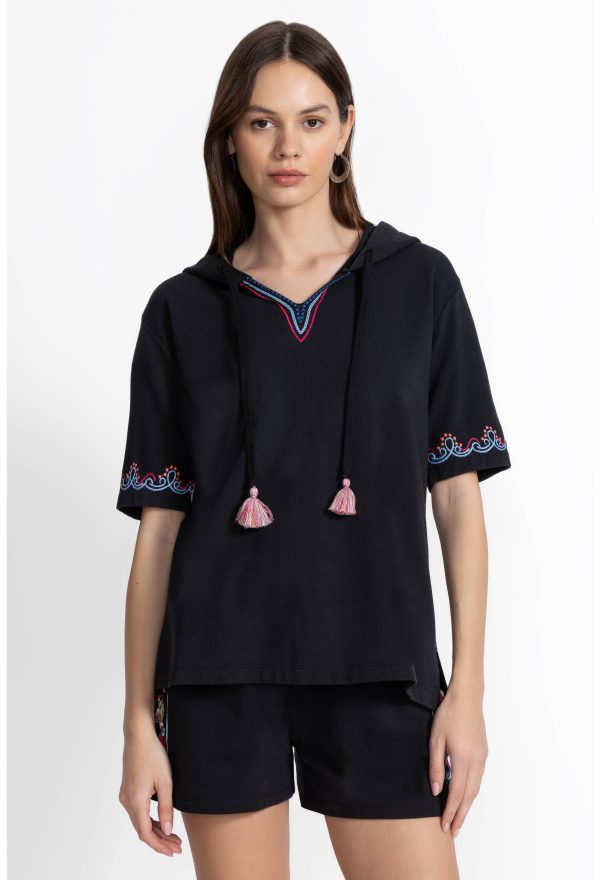 BEE ACTIVE NOTCHED PULLOVER HOODIE