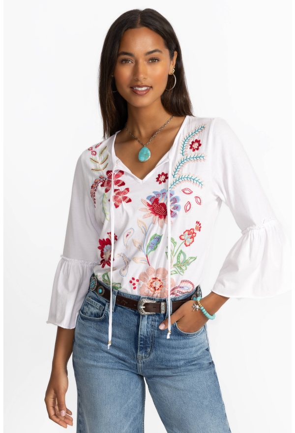 RUFFLE SLEEVE T-SHIRT