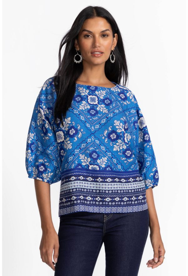 LINEN BOATNECK BLOUSE