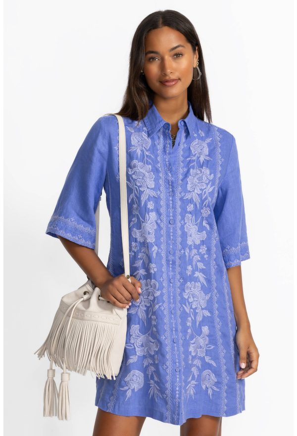 KIMONO SLEEVE LINEN SHIRT DRESS - Image 3