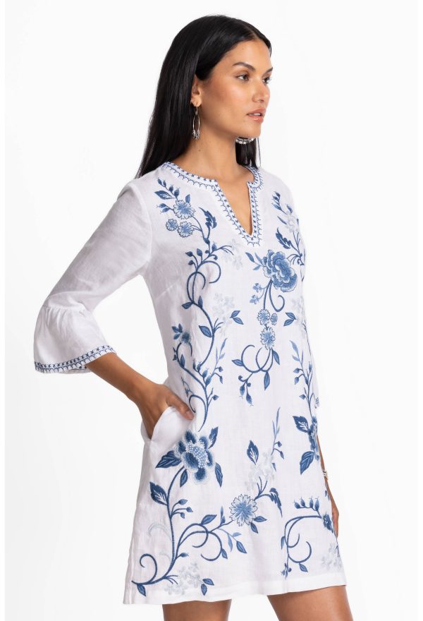 RUFFLE SLEEVE LINEN DRESS - Image 2