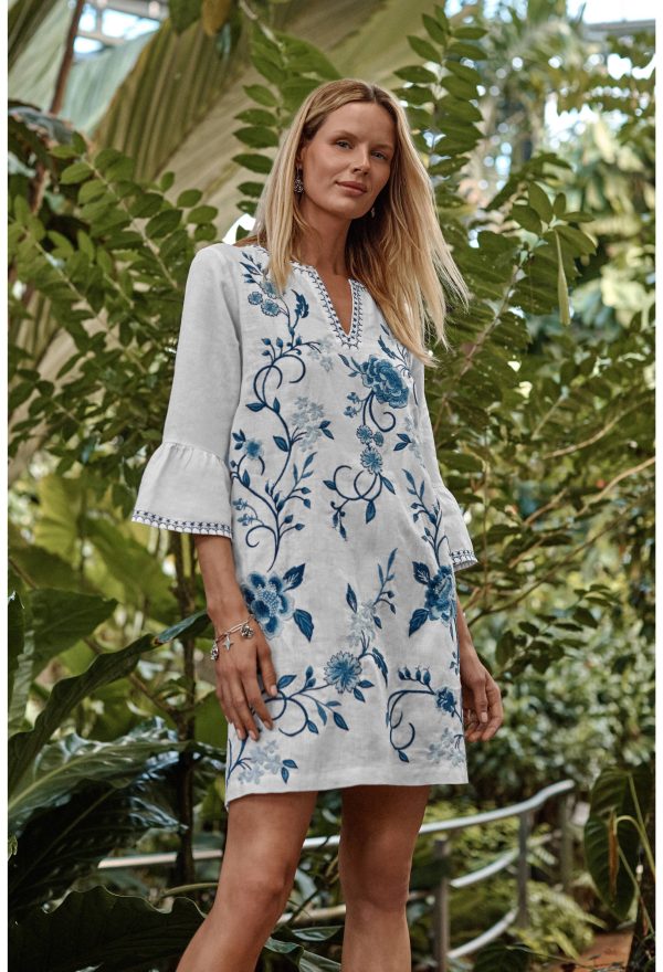 RUFFLE SLEEVE LINEN DRESS - Image 5