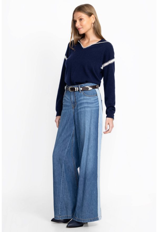 THE BLANKET STITCH WIDE LEG JEAN - Image 2