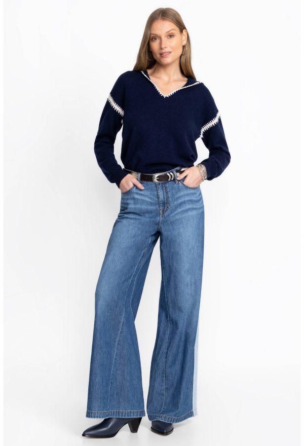 THE BLANKET STITCH WIDE LEG JEAN - Image 3