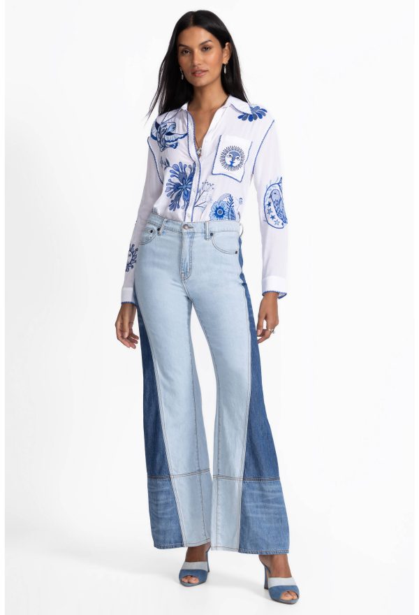 THE PIECED STRAIGHT FLARE JEAN