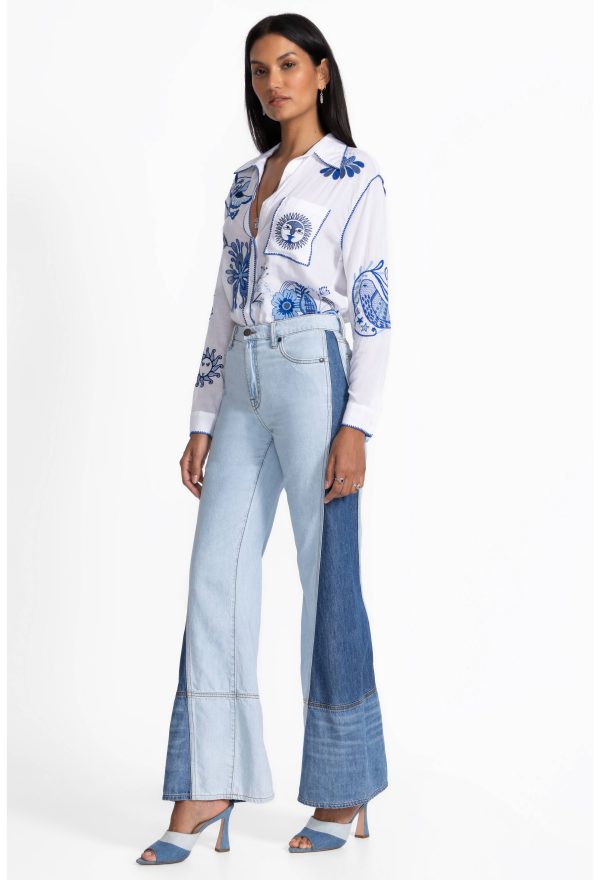 THE PIECED STRAIGHT FLARE JEAN - Image 2