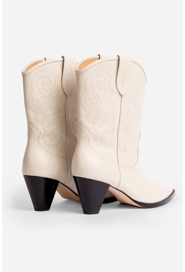 IVORY ANKLE COWBOY BOOT - Image 4
