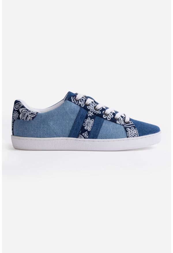 BANDANA EMBROIDERED DENIM SNEAKER