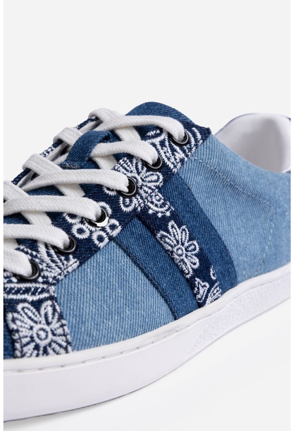 BANDANA EMBROIDERED DENIM SNEAKER - Image 4