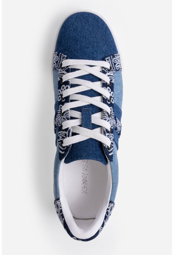 BANDANA EMBROIDERED DENIM SNEAKER - Image 5