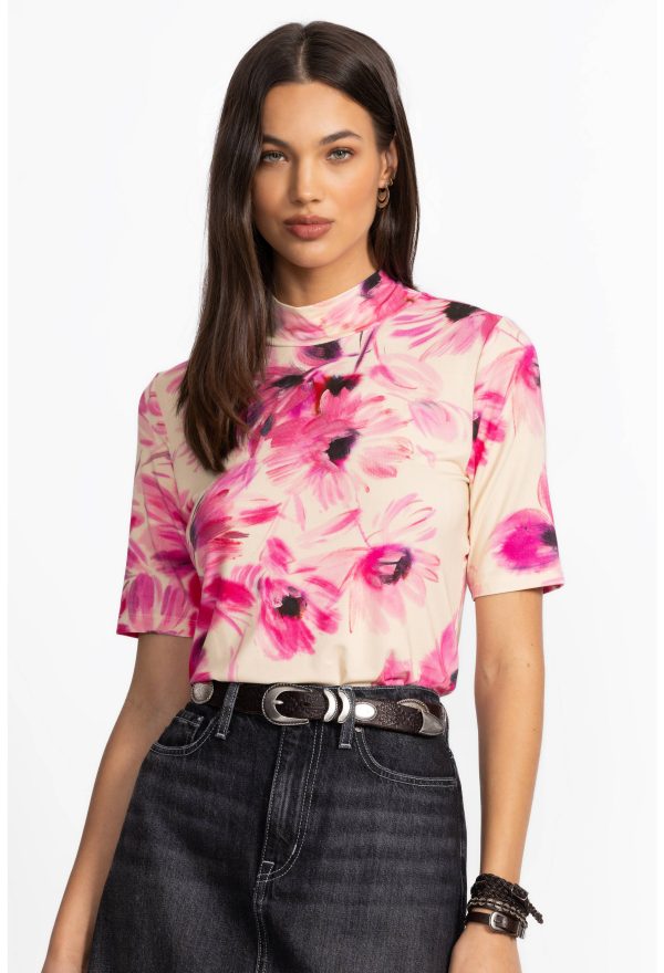 THE JANIE FAVORITE FITTED ELBOW SLEEVE MOCK NECK