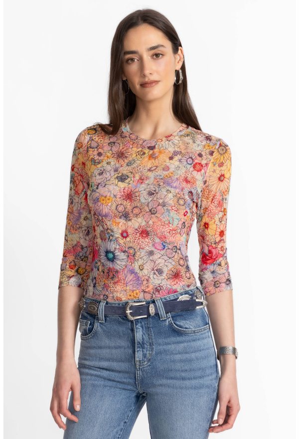 NATALIE 3/4 MESH TEE - Image 2