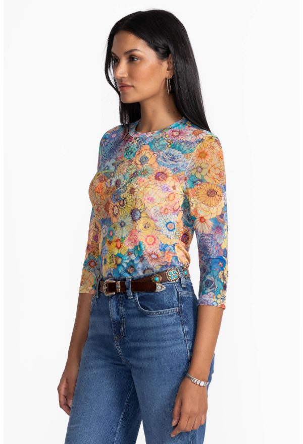 NATALIE 3/4 MESH TEE - Image 2