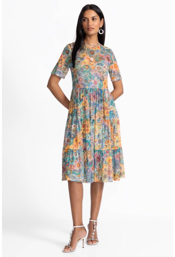 MESH TIERED DRESS