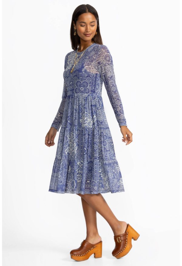 LONG SLEEVE MESH TIERED DRESS - Image 2