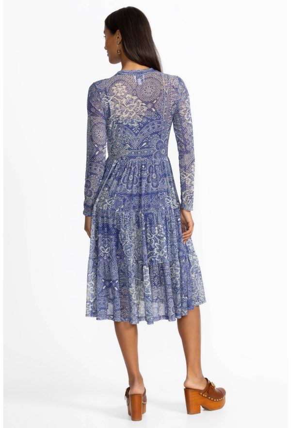 LONG SLEEVE MESH TIERED DRESS - Image 4
