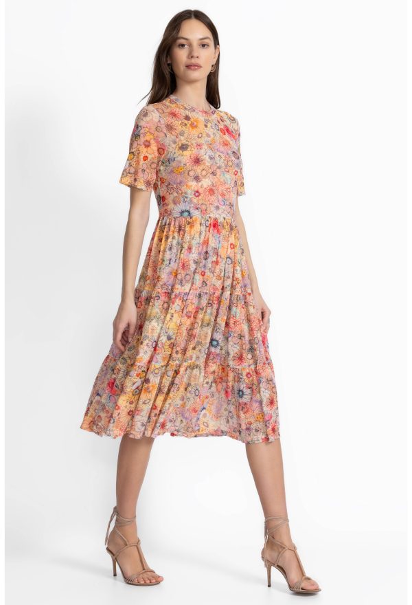 MESH TIERED DRESS