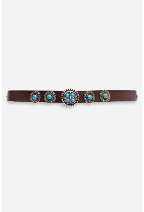 LUMINOSA TURQUOISE ITALIAN LEATHER BELT - Image 2