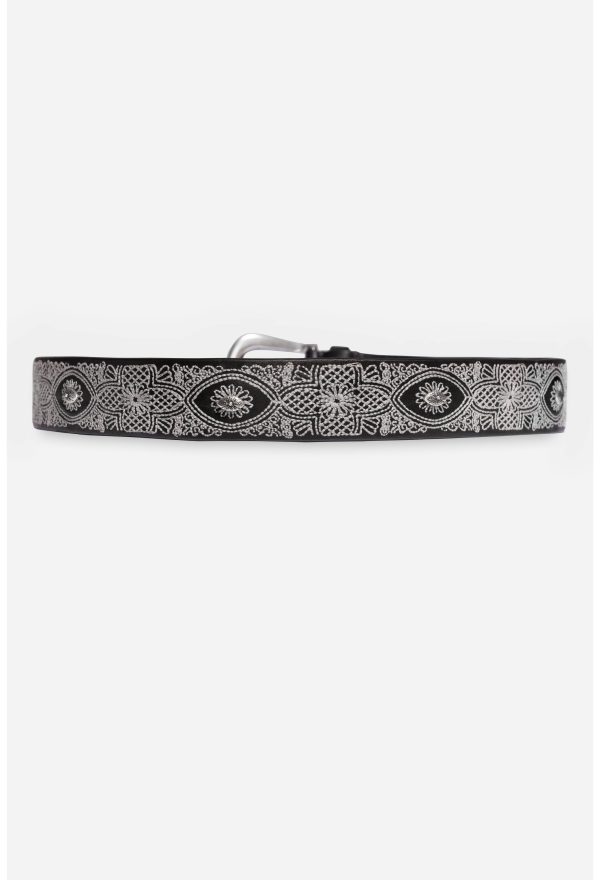 PIZZO EMBROIDERED ITALIAN LEATHER BELT - Image 2