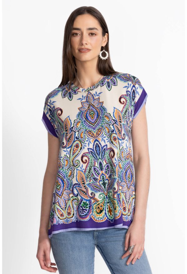 THE JANIE FAVORITE CREW NECK DRAPED TEE