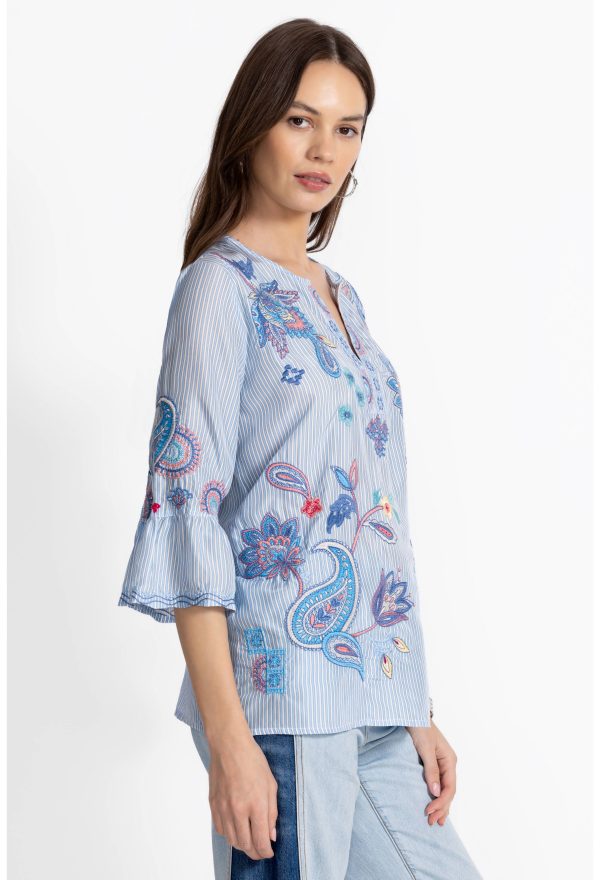 RUFFLE SLEEVE BLOUSE