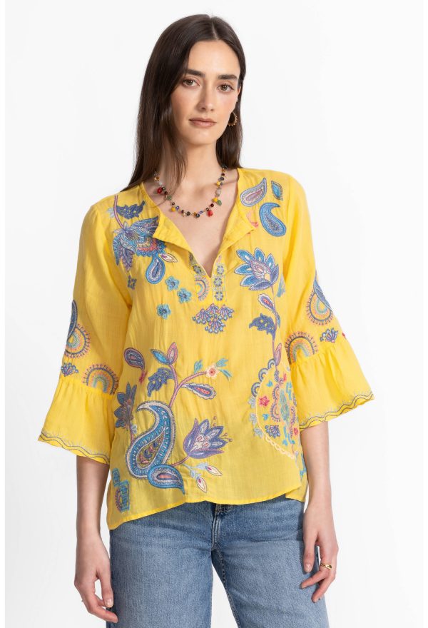 RUFFLE SLEEVE BLOUSE